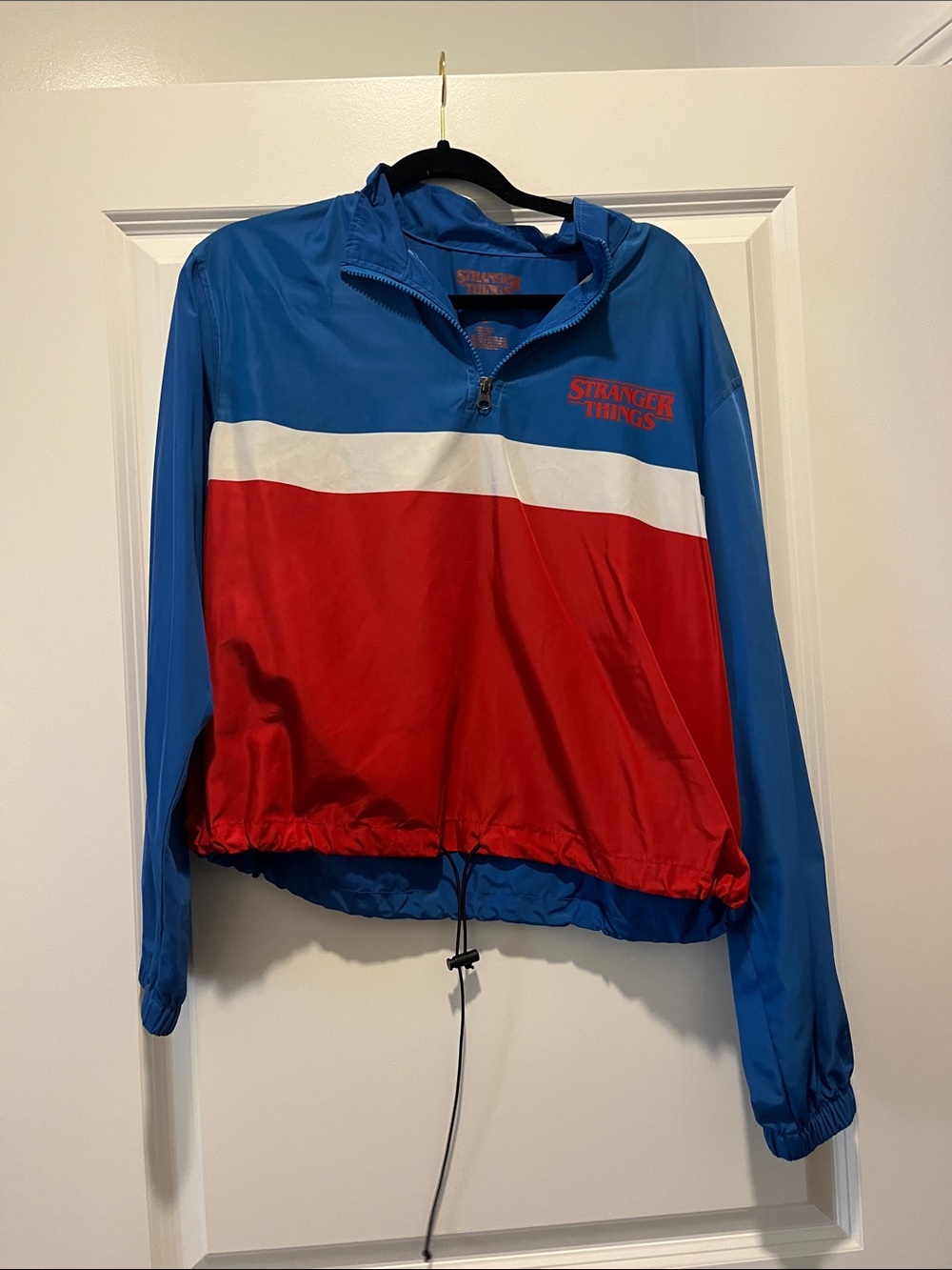 Target Stranger Things Blue White Red Windbreaker Jacket